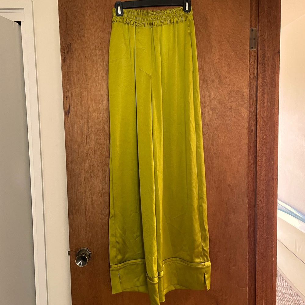SMYTHE chartreuse/olive pants